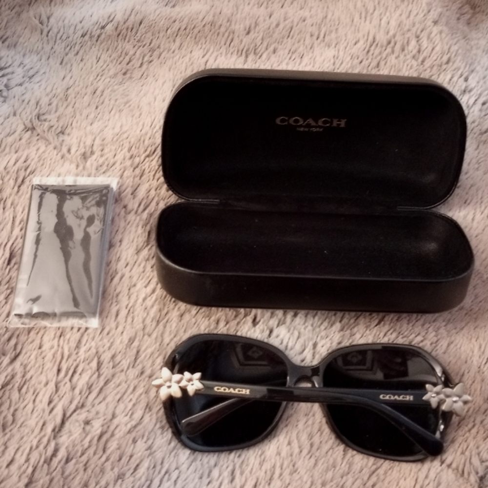 Coach Black Sunglasses with Silver Daisy's